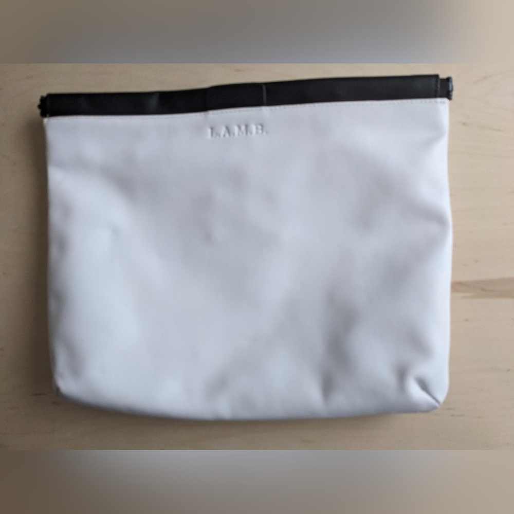 L.A.M.B. White and Black Oversized Clutch Purse